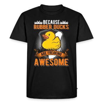 Cadeau Canard en caoutchoucQuietscheente Canard de bain - T-shirt Premium bio Homme - noir - Devant - Nico (187cm)