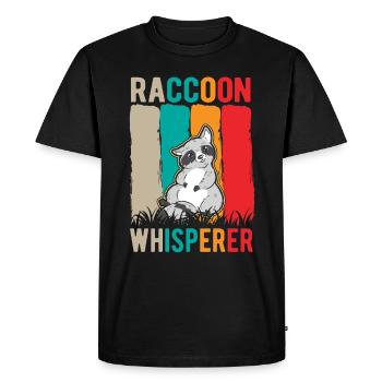 Waschbär Flüsterer Raccoon Whisperer - T-shirt Premium bio Homme - noir - Devant - Nico (187cm)