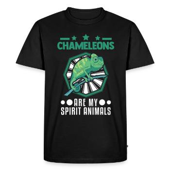 Chamäleon Spirit Animal Caméléon - T-shirt Premium bio Homme - noir - Devant - Nico (187cm)
