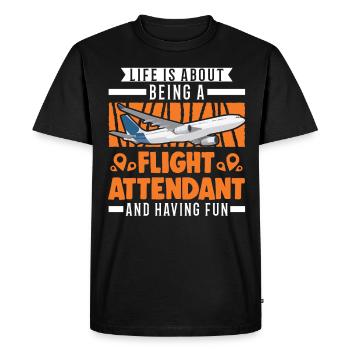 Flight Attendant Stewardess Gift Flight Attendant - T-shirt Premium bio Homme - noir - Devant - Nico (187cm)