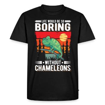 Chameleon Gift Chameleon - Men's Premium Organic T-Shirt - black - Front - Nico (187cm)