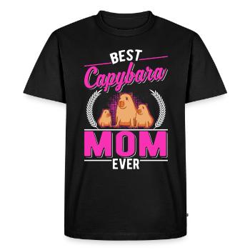 Best Capybara Mom Ever Wasserschwein Capibara - Men's Premium Organic T-Shirt - black - Front - Nico (187cm)