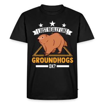 J’aime vraiment Groundhogs ok Marmot - T-shirt Premium bio Homme - noir - Devant - Nico (187cm)
