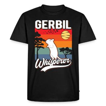Gerbil Flüsterer Gerbil Whisperer Rennmaus - Men's Premium Organic T-Shirt - black - Front - Nico (187cm)