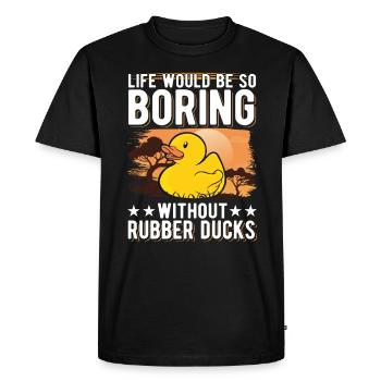 Canard en caoutchouc Cadeau Canard Grinçant Canard Bain Canard - T-shirt Premium bio Homme - noir - Devant - Nico (187cm)
