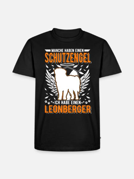 Leonberger Schutzengel - Männer Premium Bio T-Shirt - Schwarz