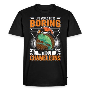 Cadeau Caméléon Caméléon - T-shirt Premium bio Homme - noir - Devant - Nico (187cm)