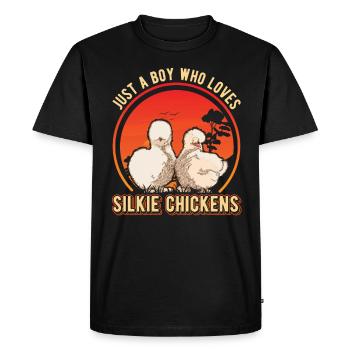 Silk Chicken Young Silkie Chicken - Men's Premium Organic T-Shirt - black - Front - Nico (187cm)