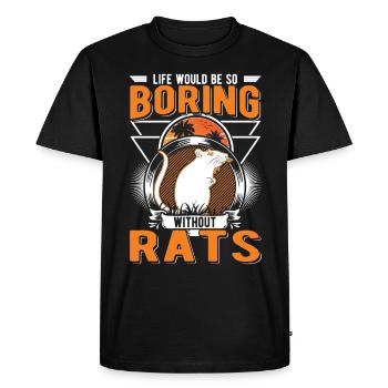Rat Gift House Rat - Men's Premium Organic T-Shirt - black - Front - Nico (187cm)