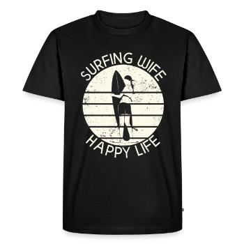 Surf femme Happy Life Wellenreiten Surfen Surfer - T-shirt Premium bio Homme - noir - Devant - Nico (187cm)