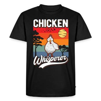 Chicken Whisperer Chicken Farmer - Men's Premium Organic T-Shirt - black - Front - Nico (187cm)