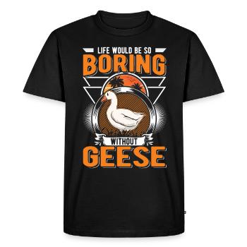 Geese Gift Goose Breeder Goose - Men's Premium Organic T-Shirt - black - Front - Nico (187cm)