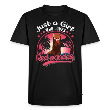 Panda Rouge Fille Panda Rouge - T-shirt Premium bio Homme - noir - Devant - Nico (187cm)