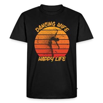 Dancing Wife Happy Life Dancer Ballet Ballerina - Men's Premium Organic T-Shirt - black - Front - Nico (187cm)