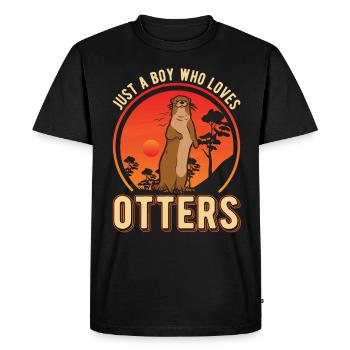 Otter Young Otter Sea Otter - Men's Premium Organic T-Shirt - black - Front - Nico (187cm)