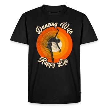 Dancing Wife Happy Life Dancer Ballet Ballerina - Men's Premium Organic T-Shirt - black - Front - Nico (187cm)