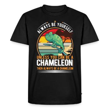 Chameleon Gift Chameleon - Men's Premium Organic T-Shirt - black - Front - Nico (187cm)