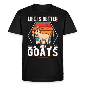 La vie est meilleure avec goats Ziegen Ziegenwirt - T-shirt Premium bio Homme - noir - Devant - Nico (187cm)