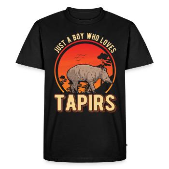 Juste un garçon qui aime tapirs - T-shirt Premium bio Homme - noir - Devant - Nico (187cm)