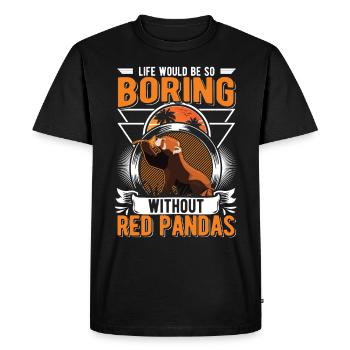 Panda Rouge Cadeau Panda Rouge - T-shirt Premium bio Homme - noir - Devant - Nico (187cm)