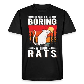 Rat Gift House Rat - Men's Premium Organic T-Shirt - black - Front - Nico (187cm)