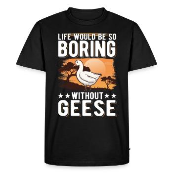 Geese Gift Goose Breeder Goose - Men's Premium Organic T-Shirt - black - Front - Nico (187cm)