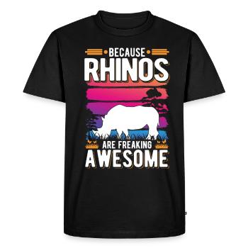 Because Rhinos are freaking awesome Nashorn - Men's Premium Organic T-Shirt - black - Front - Nico (187cm)