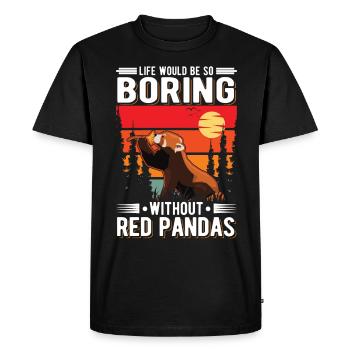 Panda Rouge Cadeau Panda Rouge - T-shirt Premium bio Homme - noir - Devant - Nico (187cm)