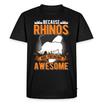 Because Rhinos are freaking awesome Nashorn - Men's Premium Organic T-Shirt - black - Front - Nico (187cm)