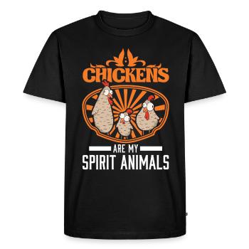 Les poulets sont mes animaux spirituels Hühner - T-shirt Premium bio Homme - noir - Devant - Nico (187cm)