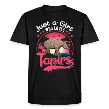 Just a Girl Who loves Tapirs - Men's Premium Organic T-Shirt - black - Front - Nico (187cm)
