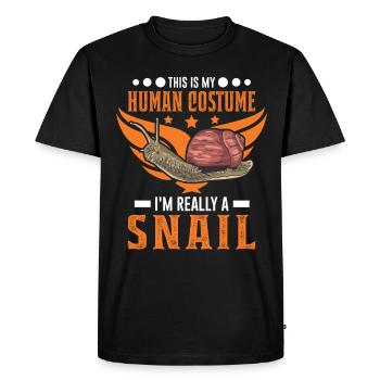 Schnecke Costume Humain Escargot Halloween - T-shirt Premium bio Homme - noir - Devant - Nico (187cm)