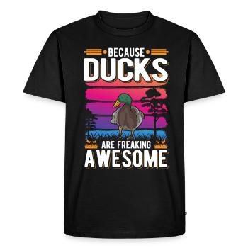 Duck Gift Duck Breeder - Men's Premium Organic T-Shirt - black - Front - Nico (187cm)