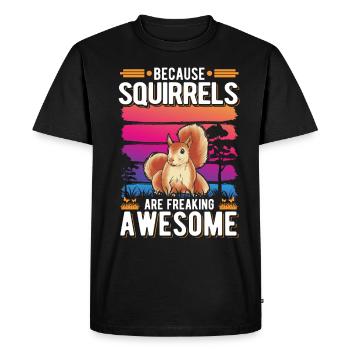 Squirrel Gift Squirrel Grey Squirrel - Men's Premium Organic T-Shirt - black - Front - Nico (187cm)