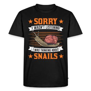Snail Gift Vineyard Snail - Men's Premium Organic T-Shirt - black - Front - Nico (187cm)