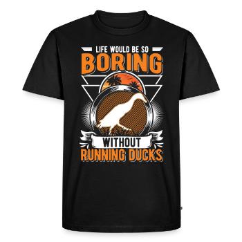 Running Gift Running Duck Bottle Duck - Men's Premium Organic T-Shirt - black - Front - Nico (187cm)