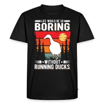 Running Gift Running Duck Bottle Duck - Men's Premium Organic T-Shirt - black - Front - Nico (187cm)