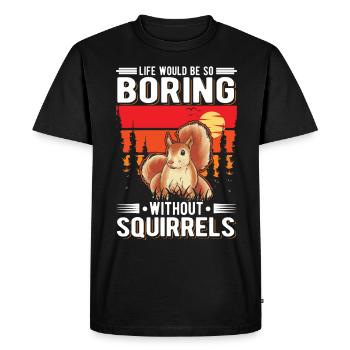 Squirrel Gift Squirrel Grey Squirrel - Men's Premium Organic T-Shirt - black - Front - Nico (187cm)