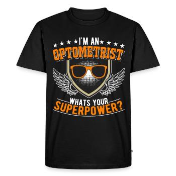 Opticien Superpuissance Opticien - T-shirt Premium bio Homme - noir - Devant - Nico (187cm)