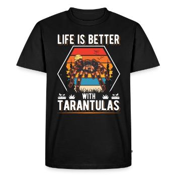 La vie est meilleure avec Tarantulas Tarantula - T-shirt Premium bio Homme - noir - Devant - Nico (187cm)