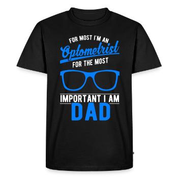 Opticien Père Opticien Cadeau - T-shirt Premium bio Homme - noir - Devant - Nico (187cm)