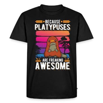 Ornithorynque Cadeau Ornithorynque - T-shirt Premium bio Homme - noir - Devant - Nico (187cm)