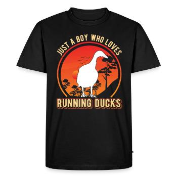 Indian Running Young Bottle Duck - Men's Premium Organic T-Shirt - black - Front - Nico (187cm)