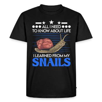 Snail Gift Vineyard Snail - Men's Premium Organic T-Shirt - black - Front - Nico (187cm)