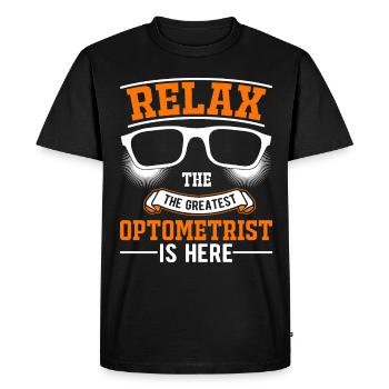 Détendez-vous Le plus grand optométriste est ici Opticien - T-shirt Premium bio Homme - noir - Devant - Nico (187cm)