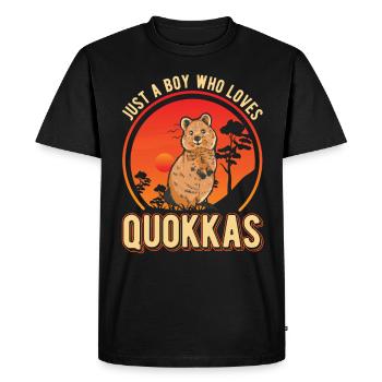 Quokka Young Short-tailed Kangaroo - Men's Premium Organic T-Shirt - black - Front - Nico (187cm)