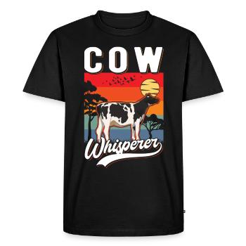 Cow Whisperer Cow Whisperer Cow Cattle Breeder - Men's Premium Organic T-Shirt - black - Front - Nico (187cm)