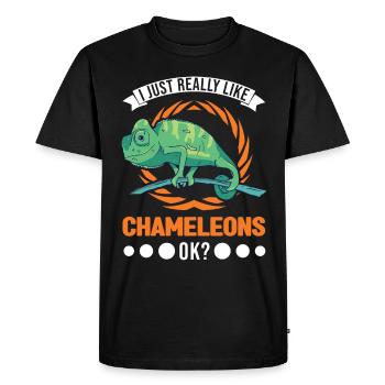 Chameleon Gift Chameleon - Men's Premium Organic T-Shirt - black - Front - Nico (187cm)