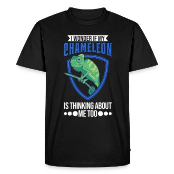 Chameleon Gift Chameleon - Men's Premium Organic T-Shirt - black - Front - Nico (187cm)