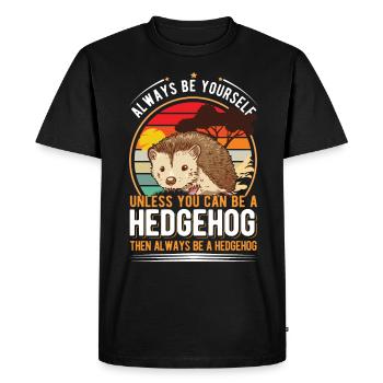 Hedgehog Gift Hedgehog - Men's Premium Organic T-Shirt - black - Front - Nico (187cm)